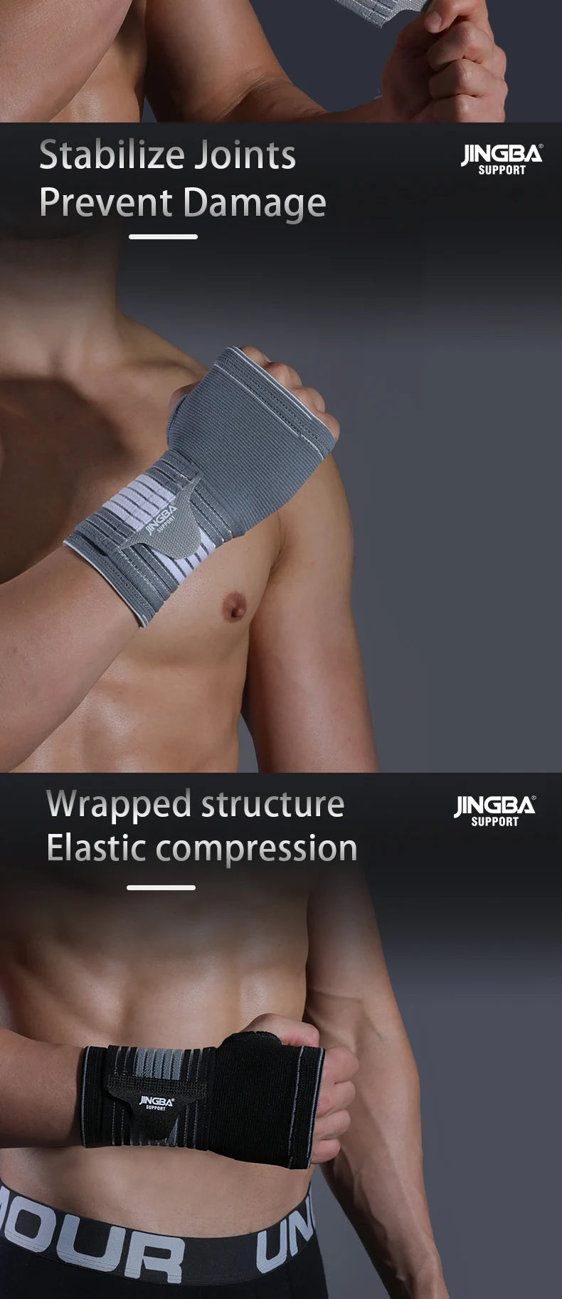 1PCS Hand Wrist Support Compression Strap for Fitness Boxing HandWraps Support Bandage Weightlifting