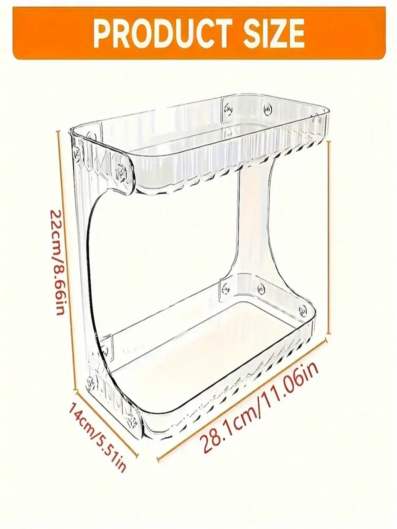 2-Tier Transparent Plastic Desktop Cosmetic Storage Box with 2-Tier Shelves & 4-Wheel Base - Space-Saving Organizer Tray, Freest