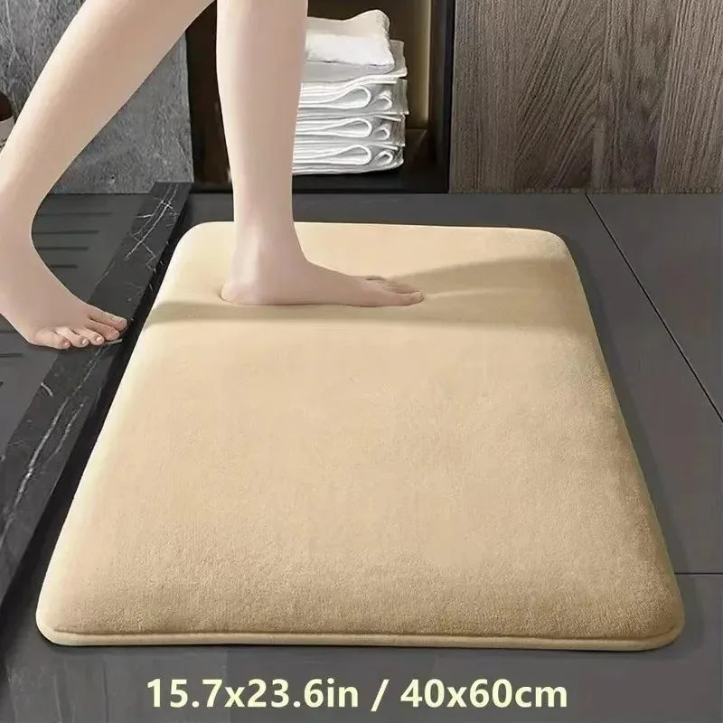 Absorbent Quick Drying Floor Mat Non Slip Bath Mat Anti Slip Coral Velvet Bathroom Floor Mat Door Mat Home Decoration Door Mat