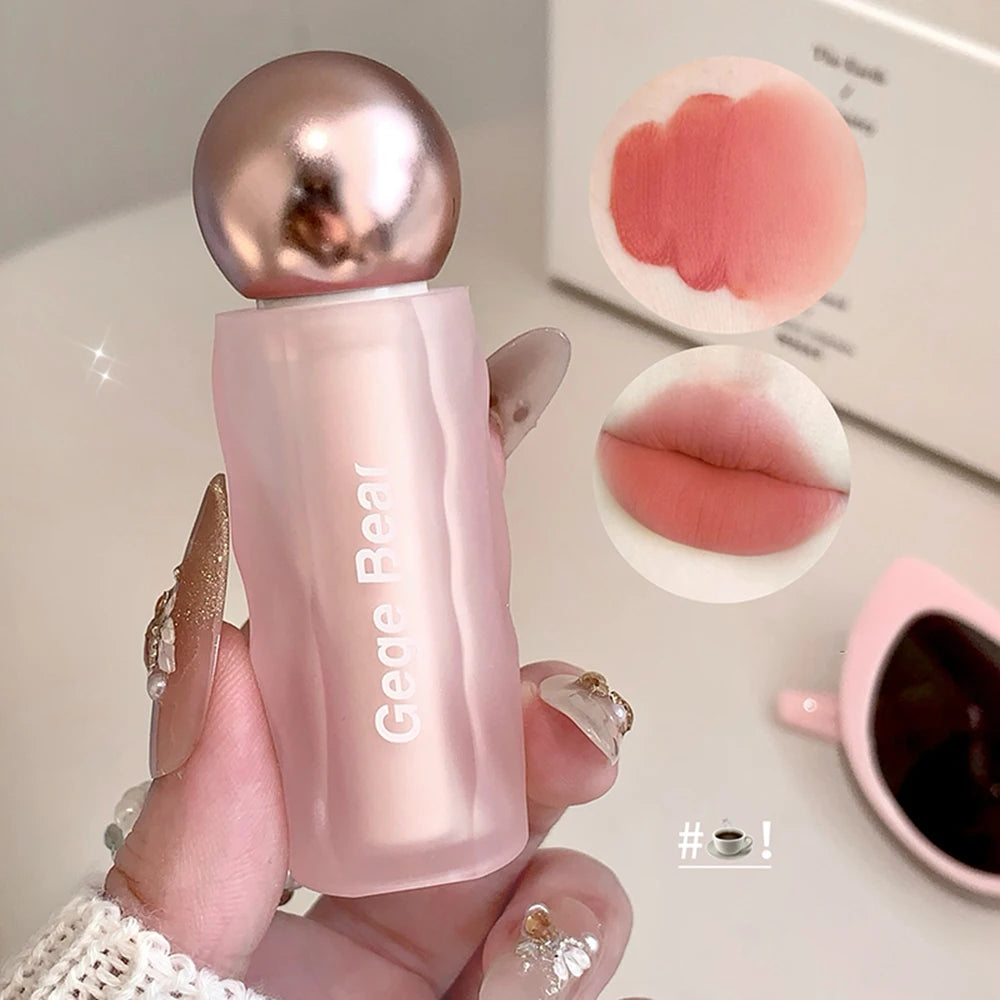 Gege Bear Velvet Matte Lip Mud, Soft, High Pigment for Long-lasting Wear, and Brightening Velvet Matte Finish Lip Color