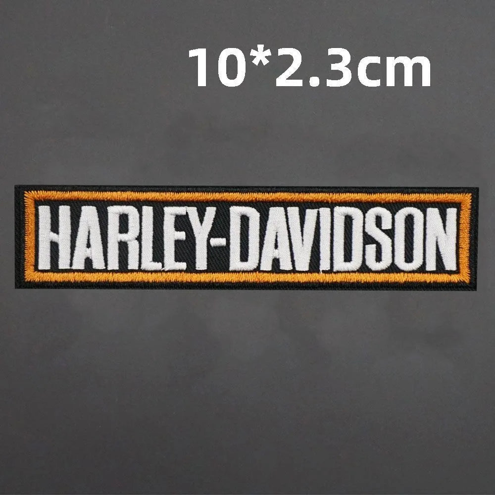 New Harley Davidson Punk Embroidered Patches on Clothes Iron on Patches for Clothing Jacket Badge DIY Biker Appliques Stirpes