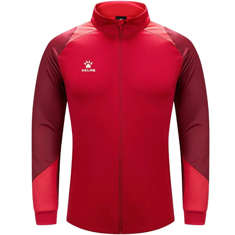 KELME Men's Running Jacket Football Sport Training Coat Windproof Fitness Jogging Sportwear Warm Lamb Woll Jackets 8361WT1064