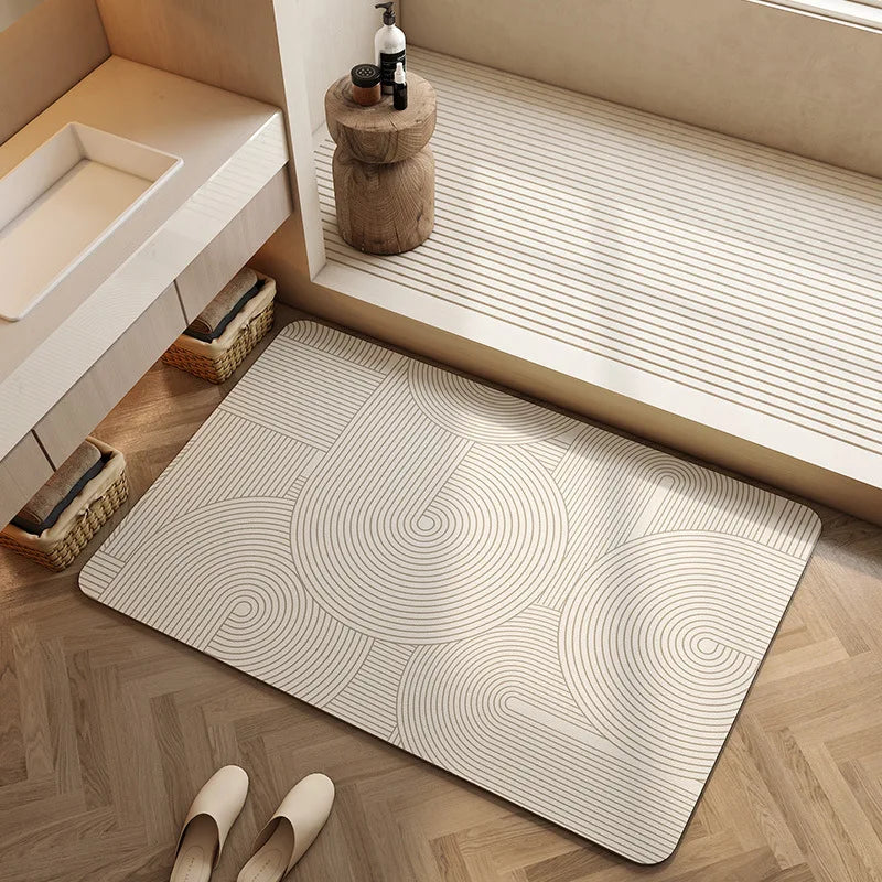 Super Absorbent Bathroom Mat Non-slip Bath Rug Quick Dry PVC Bathroom Rugs Floor Mat