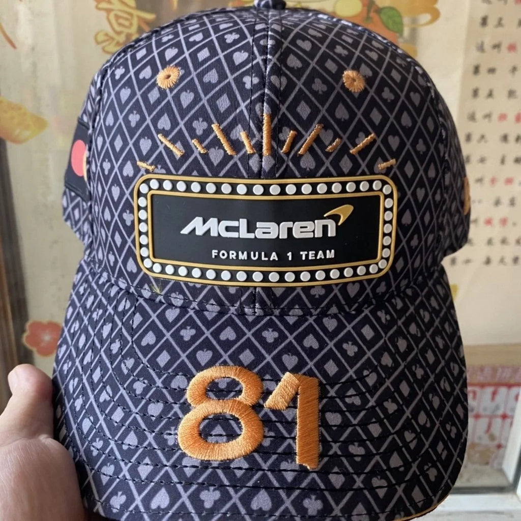 Embroidery For McLaren F1 Racing Team Snapback Fashion Baseball Hats Breathable Casual Casquette Outdoor For Men's And Women's