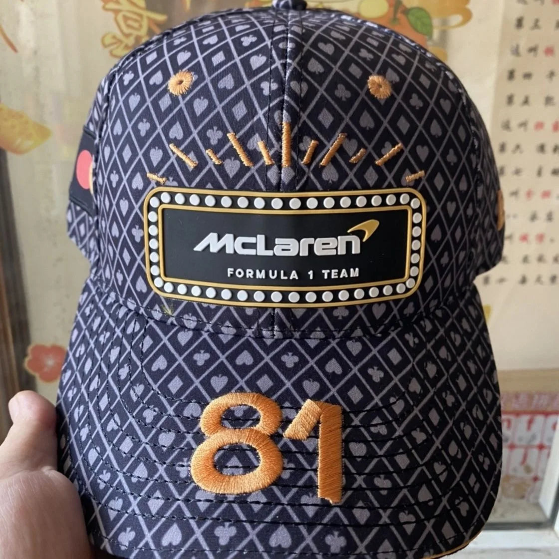 Embroidery For McLaren F1 Racing Team Snapback Fashion Baseball Hats Breathable Casual Casquette Outdoor For Men's And Women's