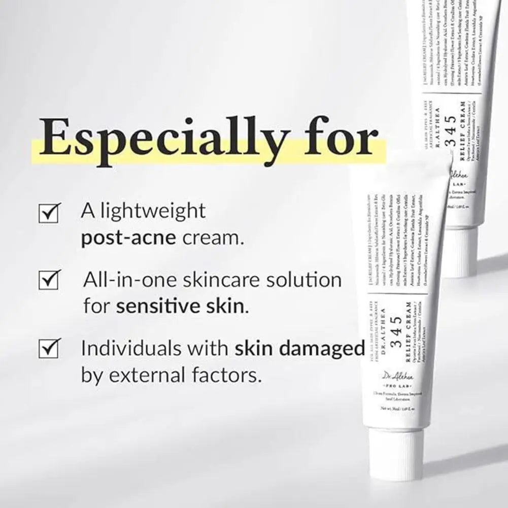 Dr Althea 345 Relief Cream Antioxidant Soothing Moisturizing Repair Skin Barrier Reduce Redness Brightening Korean Skin Care