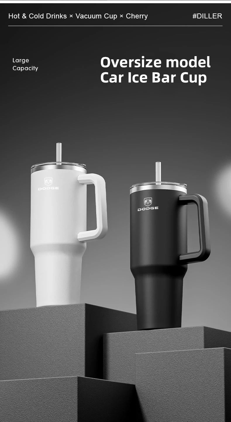 Car Straw Cup Large Capacity Portable Car Outdoor Insulated Cup For Dodge Ram Durango Charger SRT Dart Journey Avenger Caliber