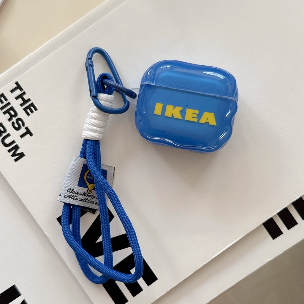 Fun Blue-Backed Alphabet Earbud Cases for AirPods Pro 3, Pro 2, AirPods 4, 3, 2, 1 Shock-Resistant Protective Cases with Lanyard