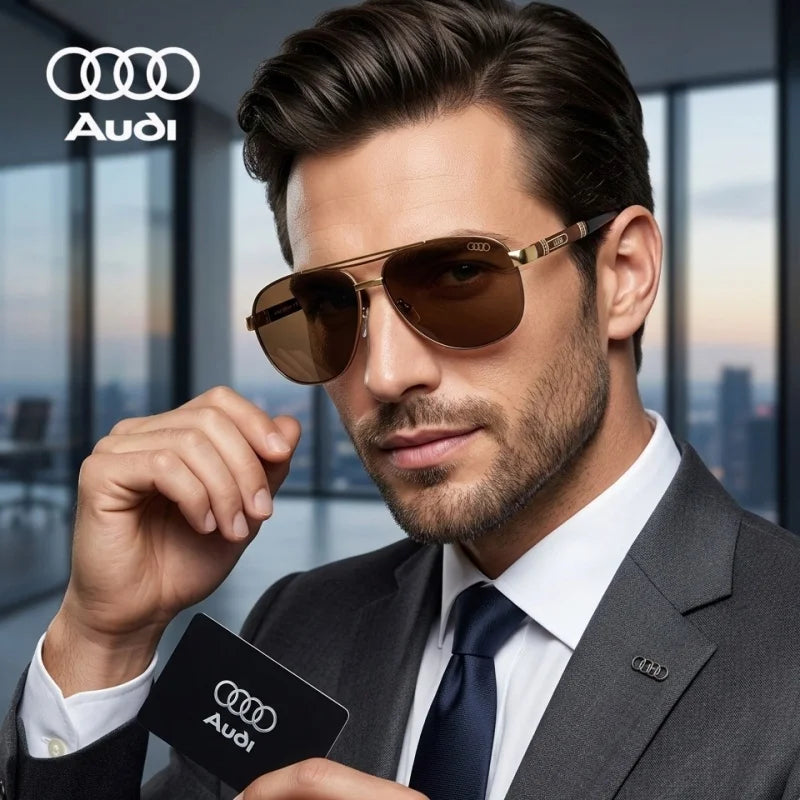 AUDI Brand Polarized Sunglasses Men Luxury Driving Sun Glasses Male Pilot Goggles UV400 Oculos De Sol Masculino