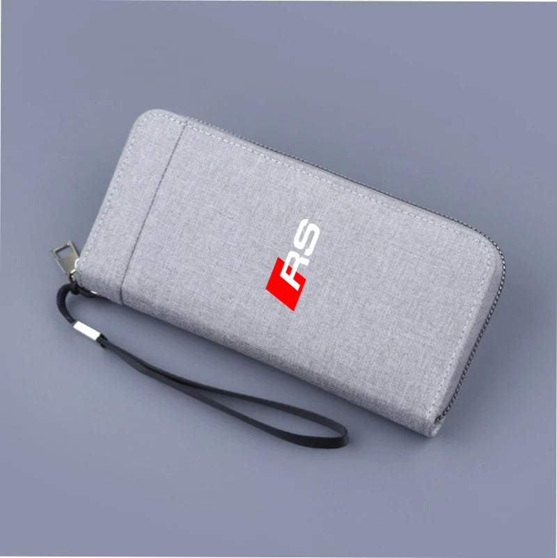 1PC Car Logo Coin Purse Wallet Credit ID Card Bag Coin Purse For Audi RS B7 B8 B9 A3 8P 8V A4 A6 C6 C5 Q2 Q3 Q5 Q7 Q8 TT RS3 RS4
