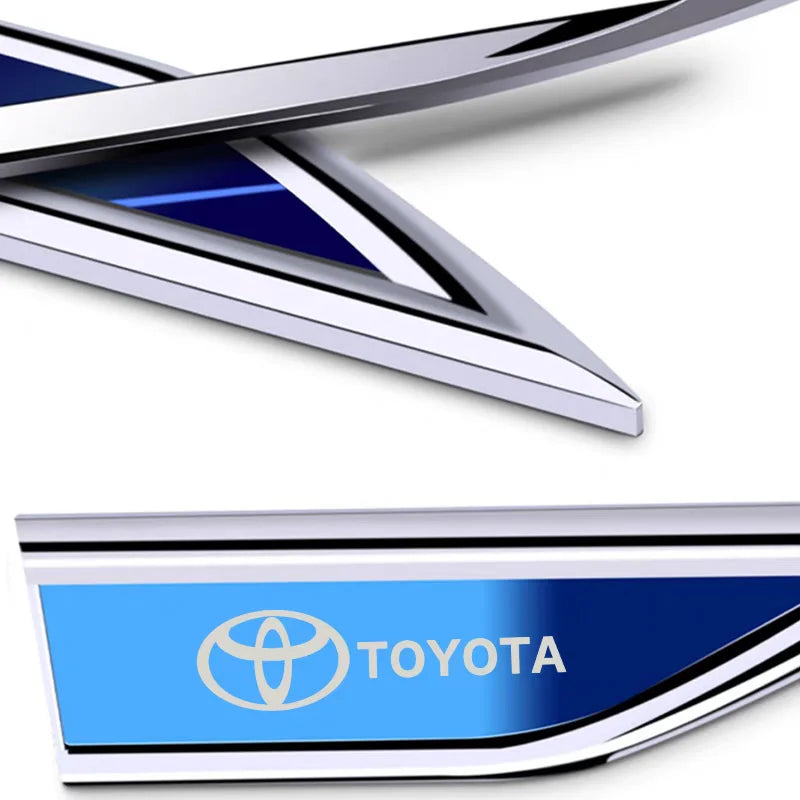 2Pcs Metal Car Stickers Badge For Toyota camry Yaris corolla RAV4 CHR prado hulix verso  Auto Fender Side Decals