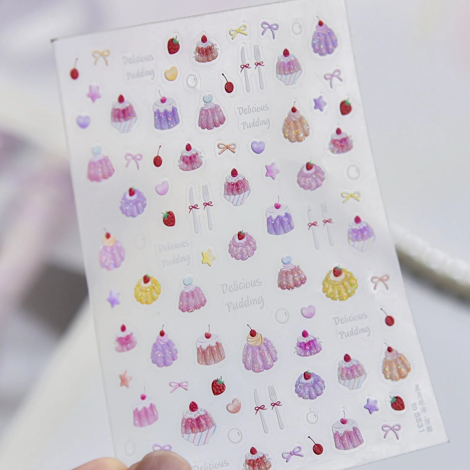 Spring Strawberry Vine 5D Nail Art Stickers Garden Fresh Red Strawberry Green Leaves Flower Cherry Branch Bow Nail Decals DIY