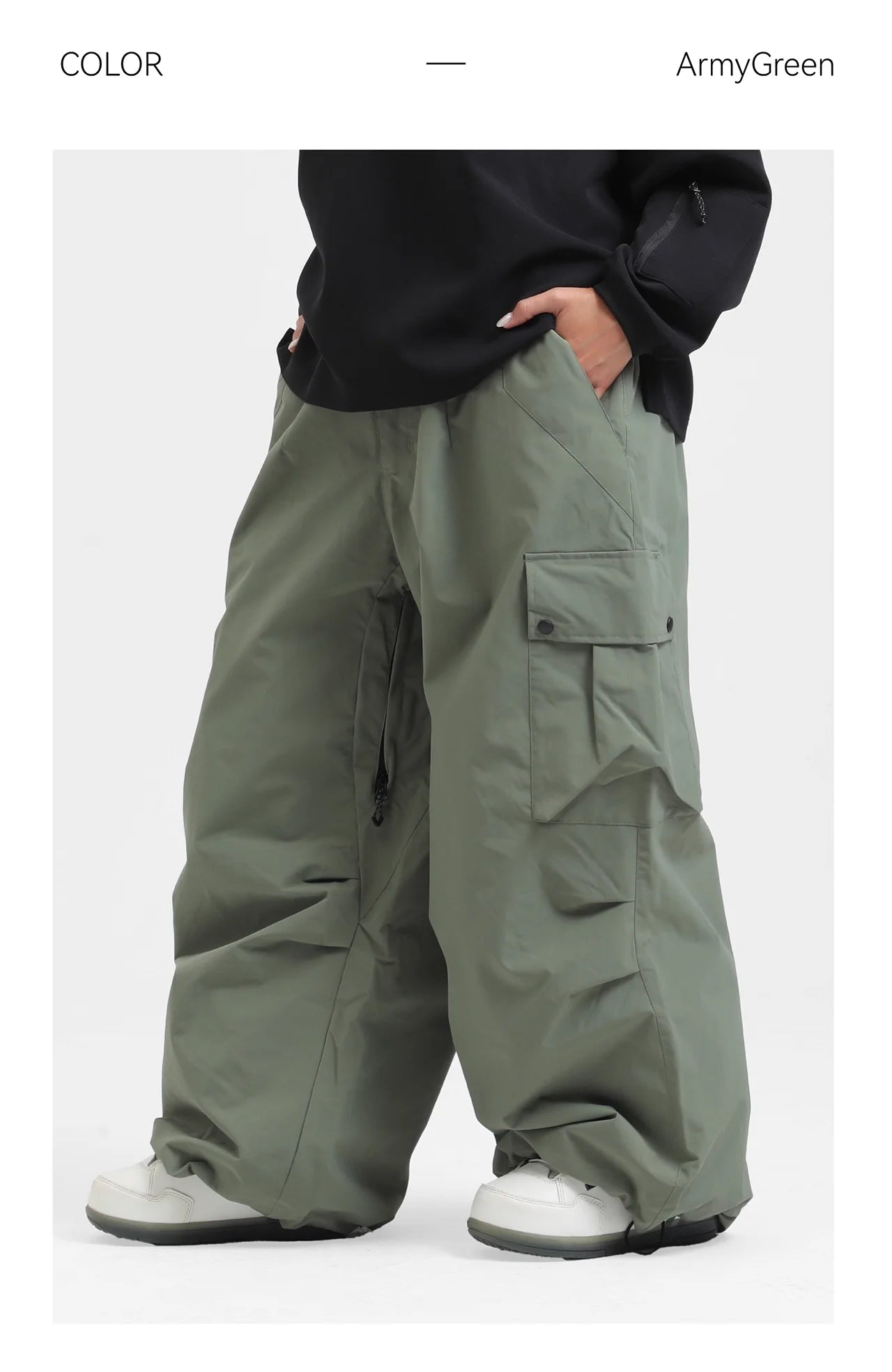 2025 GSOU SNOW New Winter Outdoor Loose Waist Ski Pants For Women  Men Waterproof And Warm  Professional Snowboard Ski Pants