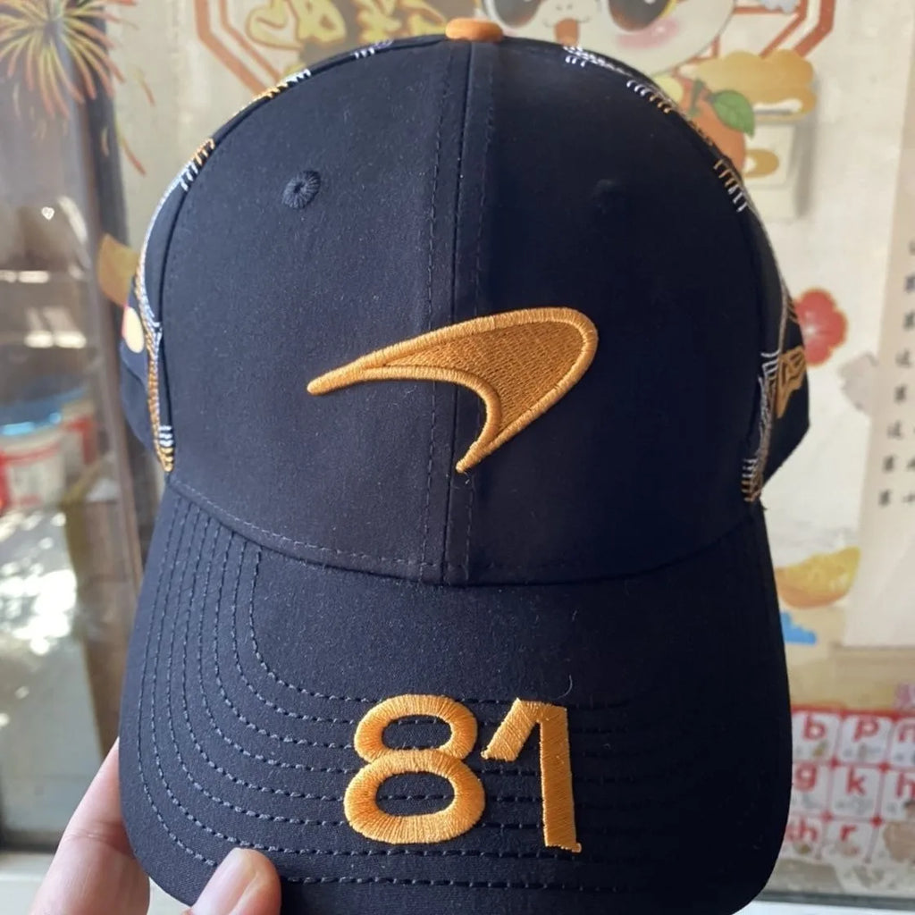 Embroidery For McLaren F1 Racing Team Snapback Fashion Baseball Hats Breathable Casual Casquette Outdoor For Men's And Women's