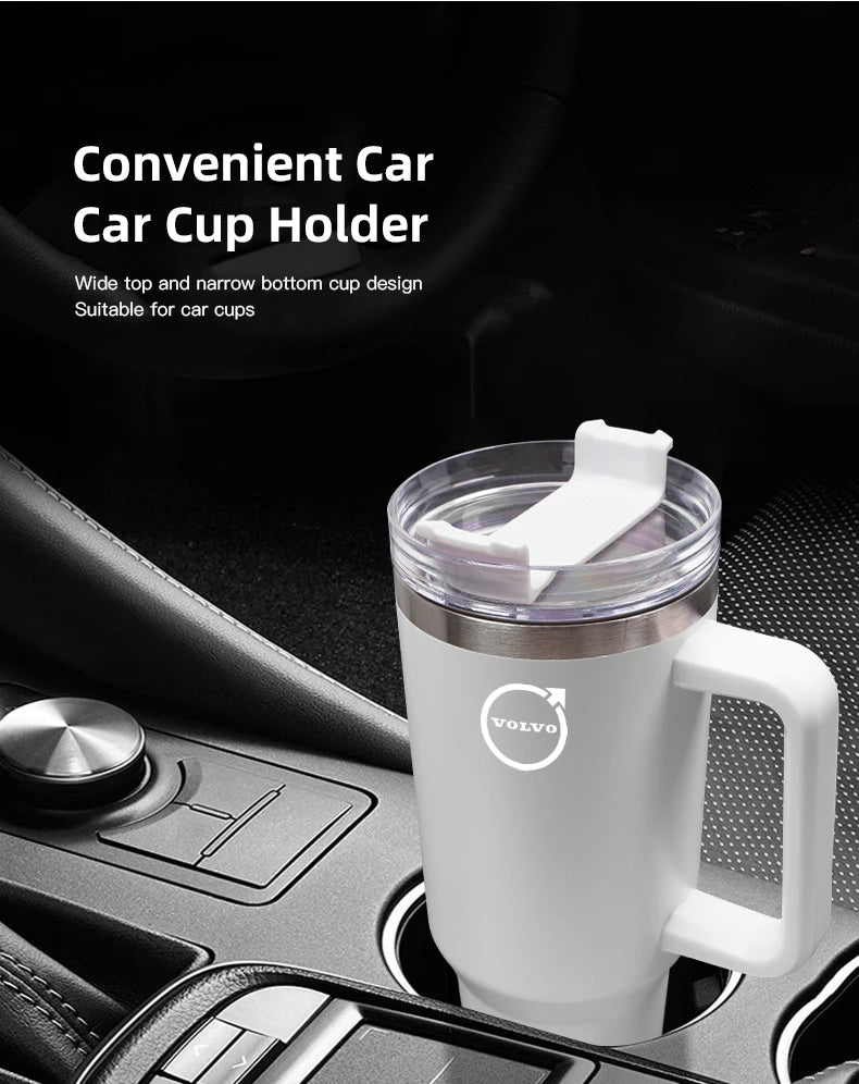 Car Logo Thermos Cup High Quality Insulated Thermos Double Wall Thermal Iced Travel Cup For Volvo V50 S60 S90 S80L EX30 V40 XC90
