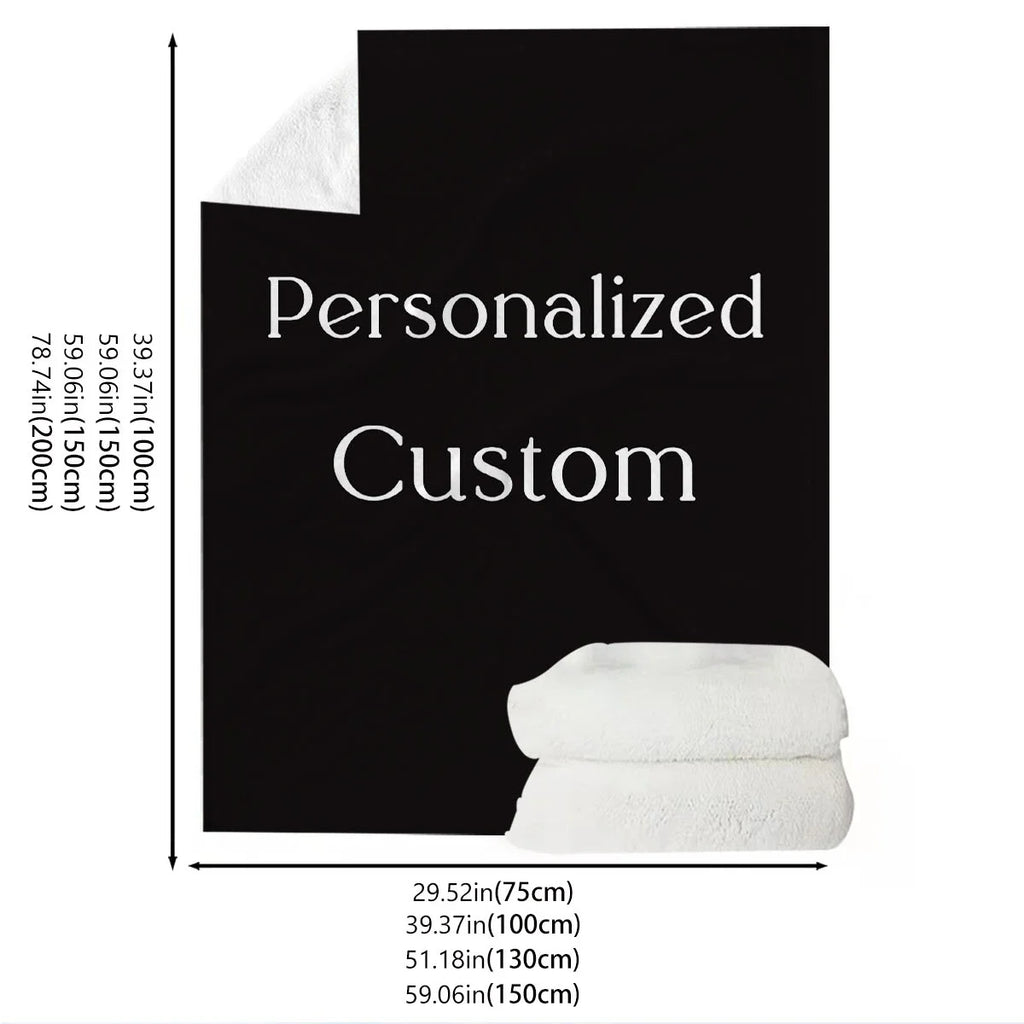 1pc Custom Digital Flannel Fleece Blanket, Personalized With Various Images, Gift For Girls, Boys, Adults, Travel - Warm Throw