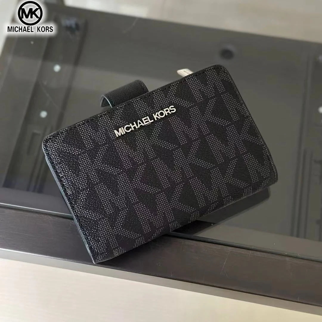 2026 New Michael Kors Women's Fashion Luxury Men's and Women's MK Leisure High end Wallet Card Bag Folding Versatile Zero Wallet