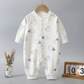 Baby Autumn Clothes Long Sleeved Spring and Autumn Jumpsuit, Pure Cotton Baby Climbing Clothes Boneless Single Breasted Hoodie