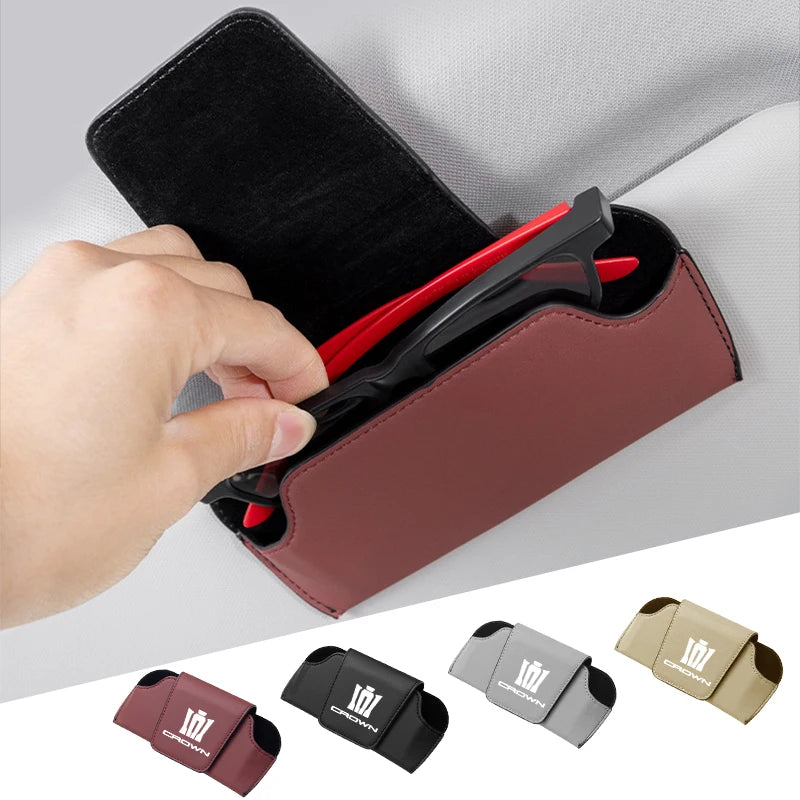 Car Sun Visor Sunglasses Case Glasses Organizers Box For Toyota Crown Corolla YARIS L Auris C-HR Hilux Vios Rav4 Prius Izoa Reiz