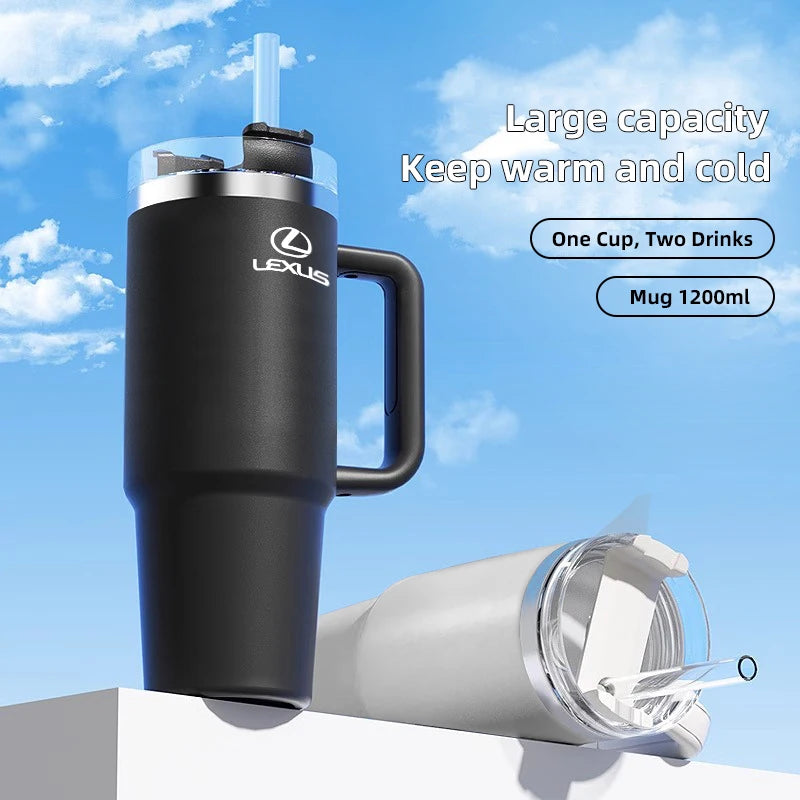 1200ML Stainless Steel Thermos Cup Car Accessories Coffee Mug For Lexus FSPORT LBX NX RX 350h 450h ES UX 300e GS GX IS LS LX CT