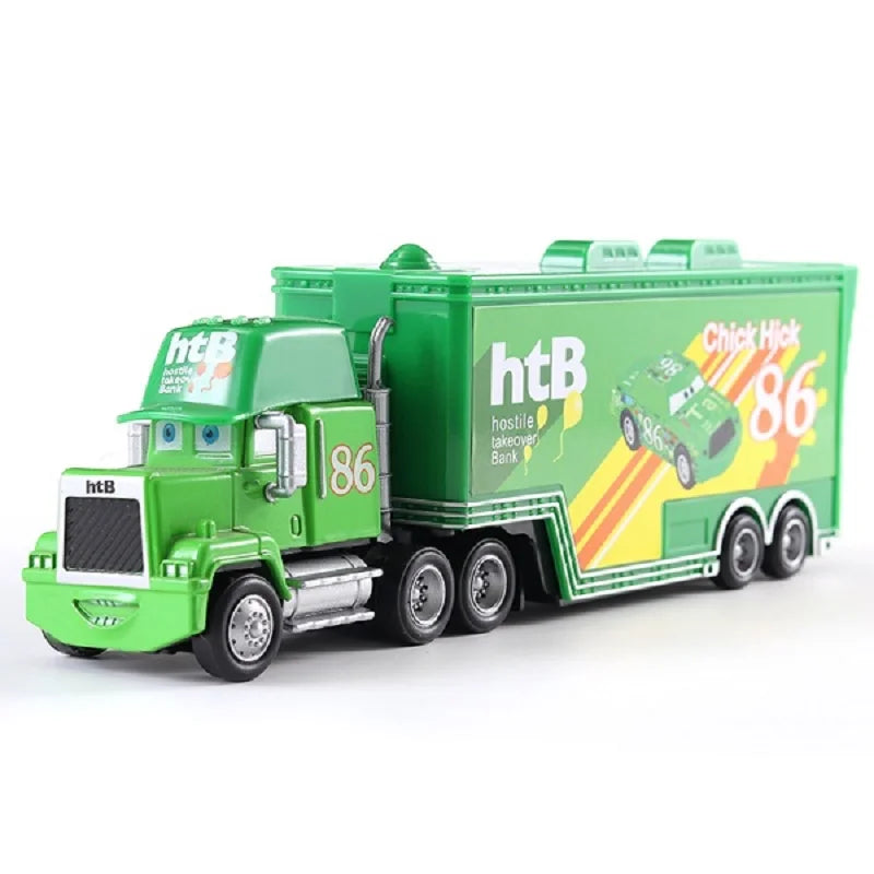 Disney Cars Figures Mack Truck Lightning McQueen Racing 1:55 Die Cast Model Children Mini Vehicle Toys Collection Birthday Gifts