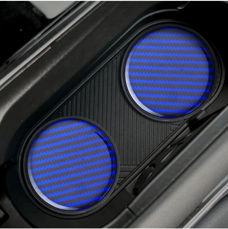 2PC Car Water Cup Pad Non Slip Coaster Drinks Mat For Abarth Punto 124 500 595 695 500X 500e Car Interior Auto Accessories