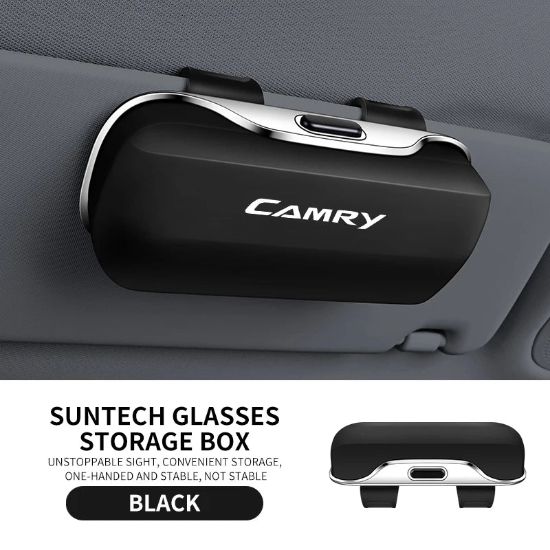 Car Eyewear Case Box Sunglasses Holder Sun Visor Storage Protective Frame Box Glasses Clip Portable For Toyota Camry