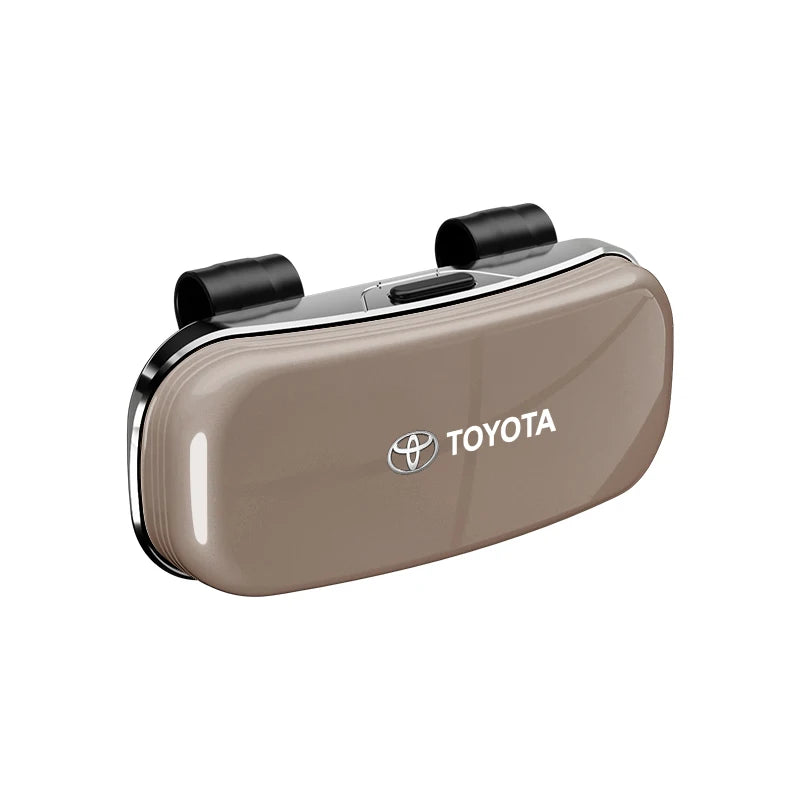 Car Sun Visor Glasses Case Sunglasses Storage Gift Box Accessories For Toyota Crown GR Corolla Camry Prado Aygo Cruiser CHR Rav4