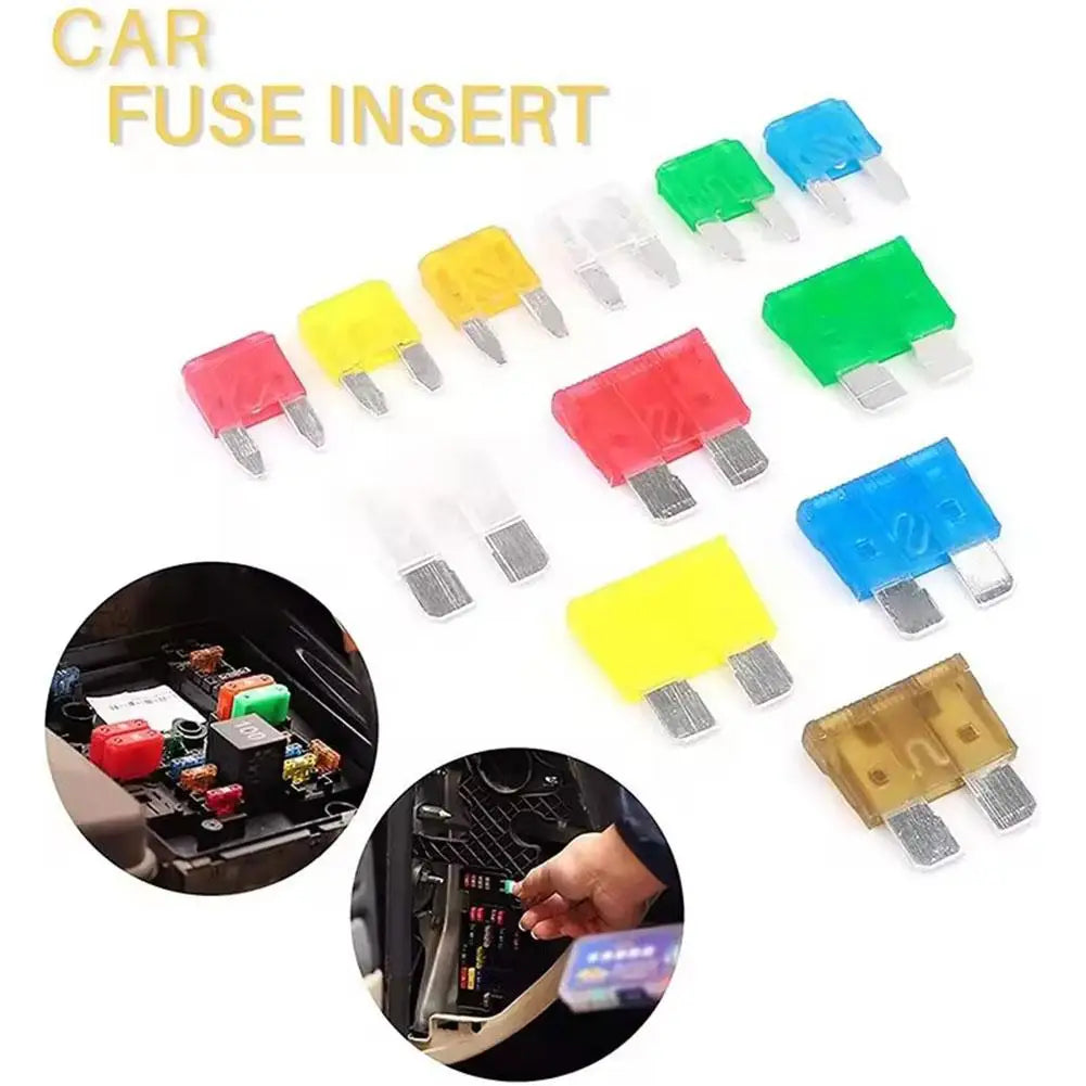 60/100/180PCS Car Fuses Kit Small-sized Fuses And A Fuse Extractor Automobile Plug-in Fuse Vehicle Wire Safety Tools 2-40A