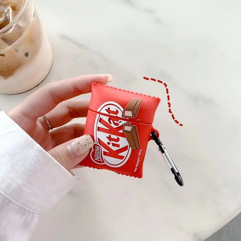 For Airpods 4 Case,3D Chocolate Silicone Protective Earphone Cover For Airpods Pro 2 Case/Airpods 3 2 1 Case Cover Funda Kids
