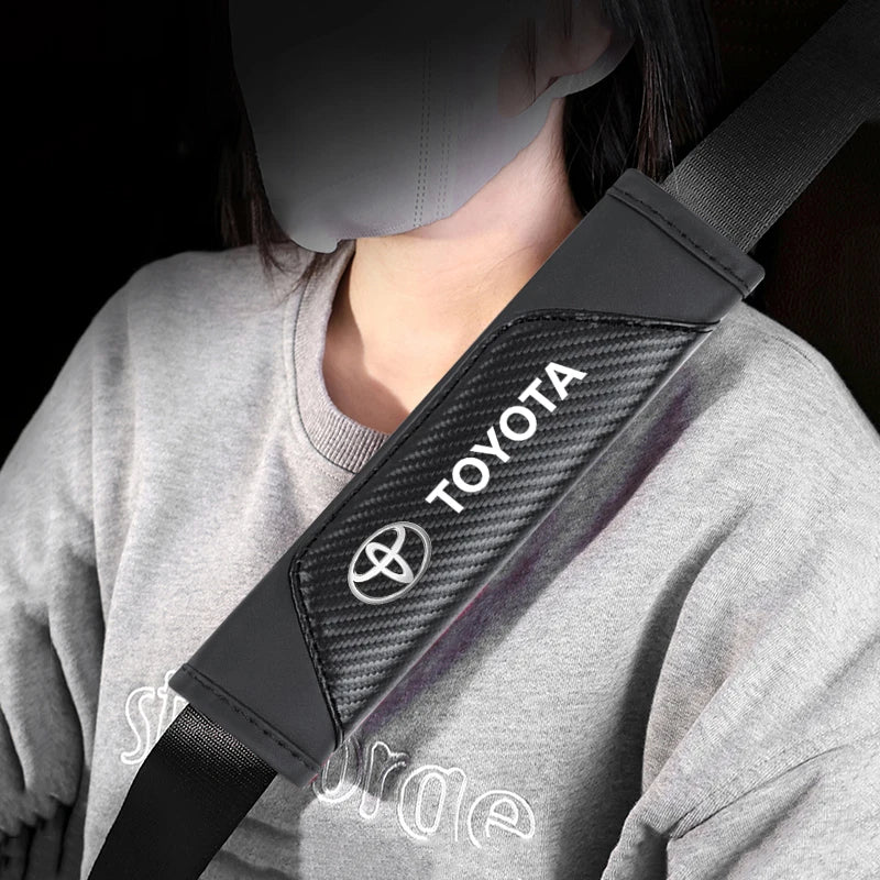 2Pcs Car Seat Belt Shoulder Protective Pad Auto Accessories For Toyota 86 Mirai Supra Prado Alphard Crown Vellfire Sequoia Venza