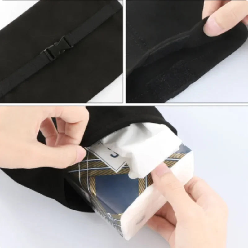 Car Tissue Box Suede Sun Visor Seat Back Hanging Bag For Mercedes Benz AMG W211 W204 W210 W203 CLA GLA GLS GLE Auto Accessories