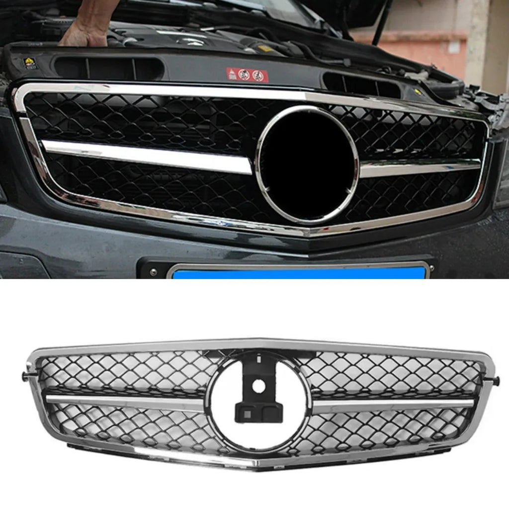Front Bumper Grille Grill Tuning Accessories For Mercedes Benz C class W204 2007-2014 C180 C200 C250 C300 AMG GT Diamond Style