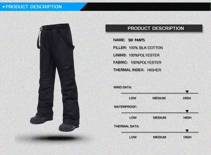 men's winter ski suit set