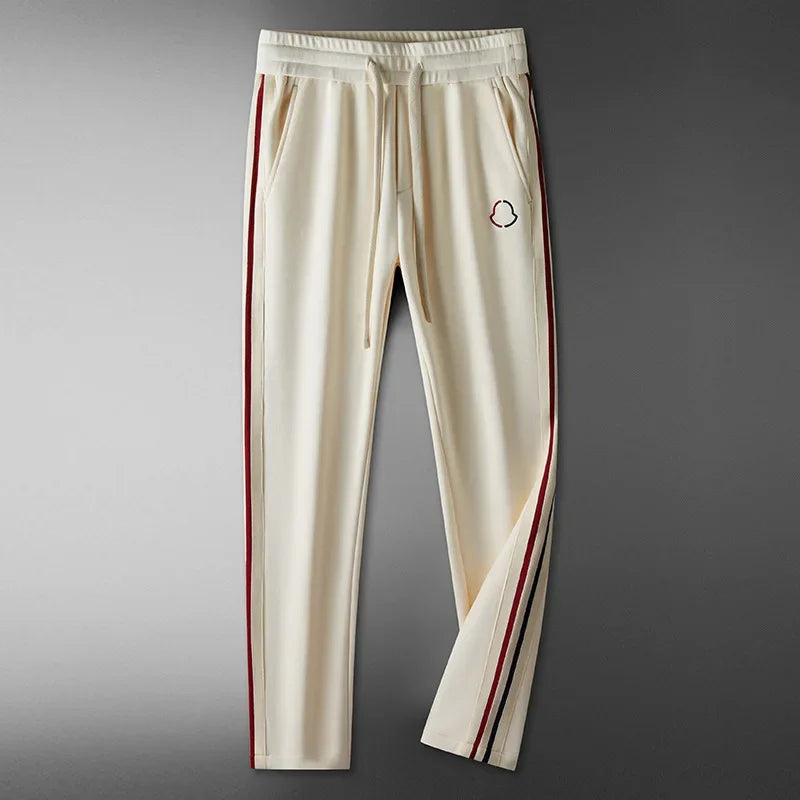 Luxurious Stand Collar Sportswear Set for Men Casual Fashionable Winter Half Zipper Sweatshirt Straight Leg Sweatpants Two Piece