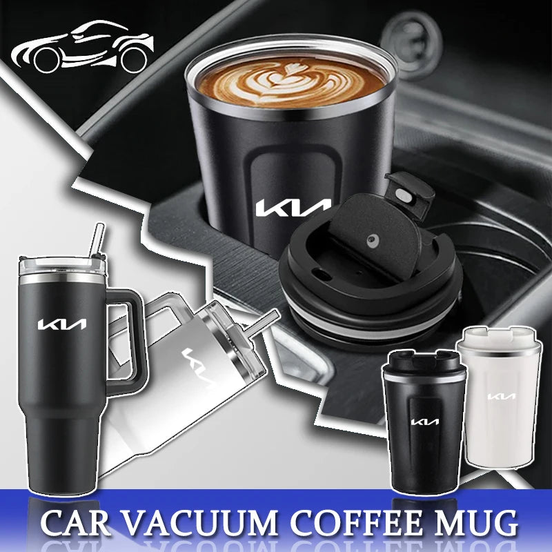 Vacuum Flask Travel Thermal Cup Stainless Steel Coffee Mug For Kia Stinger Sonet Ceed Stonic Optima K7 K5 K8 K3 Seltos Telluride