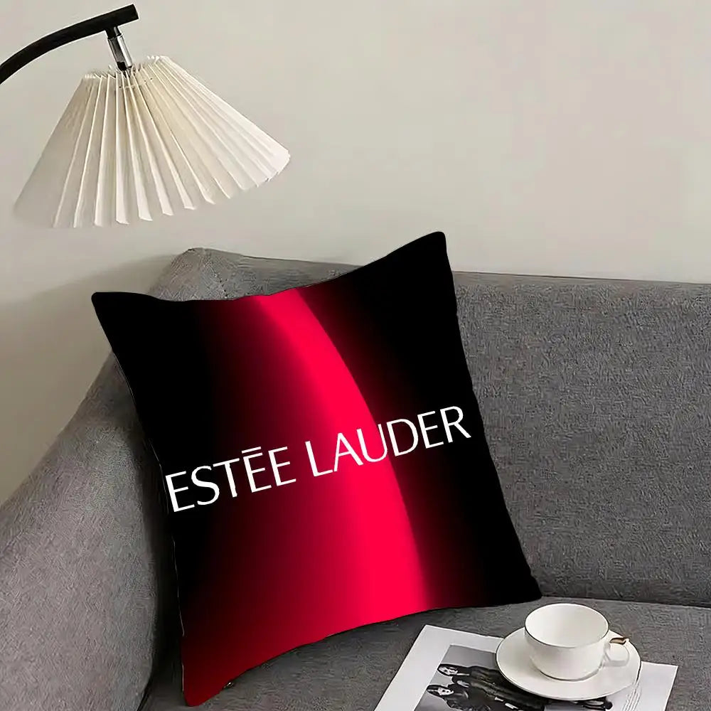 Luxury E-Estee l-Lauder Cushion Cover Elegant Comfort Pillowcase Sofa Bed Double-sided Printed Invisible Zipper Home Decor