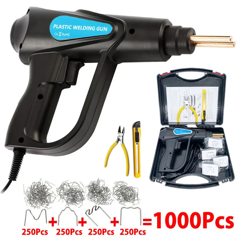 70W Plastic Welding Machine Plastic Welder Gun Car Bumper Repair Kit with 200/600/1000 Pcs Hot Staples Car Tools Kit