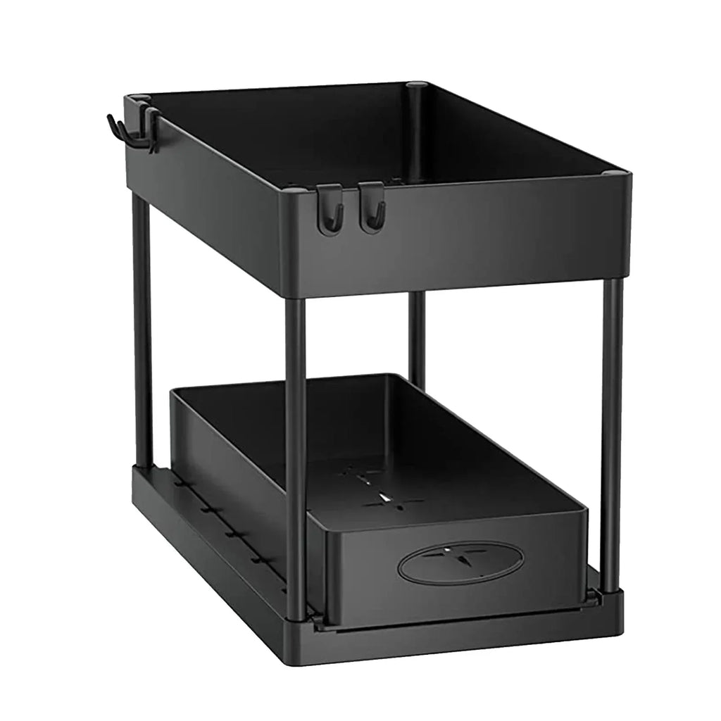 Hot-selling 2-Tier Kitchen Storage Rack Pull-Out Sliding Cabinet Basket Storage Shelf Bathroom & Kitchen Organizer