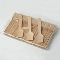 Disposable Wooden Spoon Mini Square Head Tasting Spoon Bulk Party Ice Cream Yogurt Wedding Dessert Small Tableware Honey Spoon