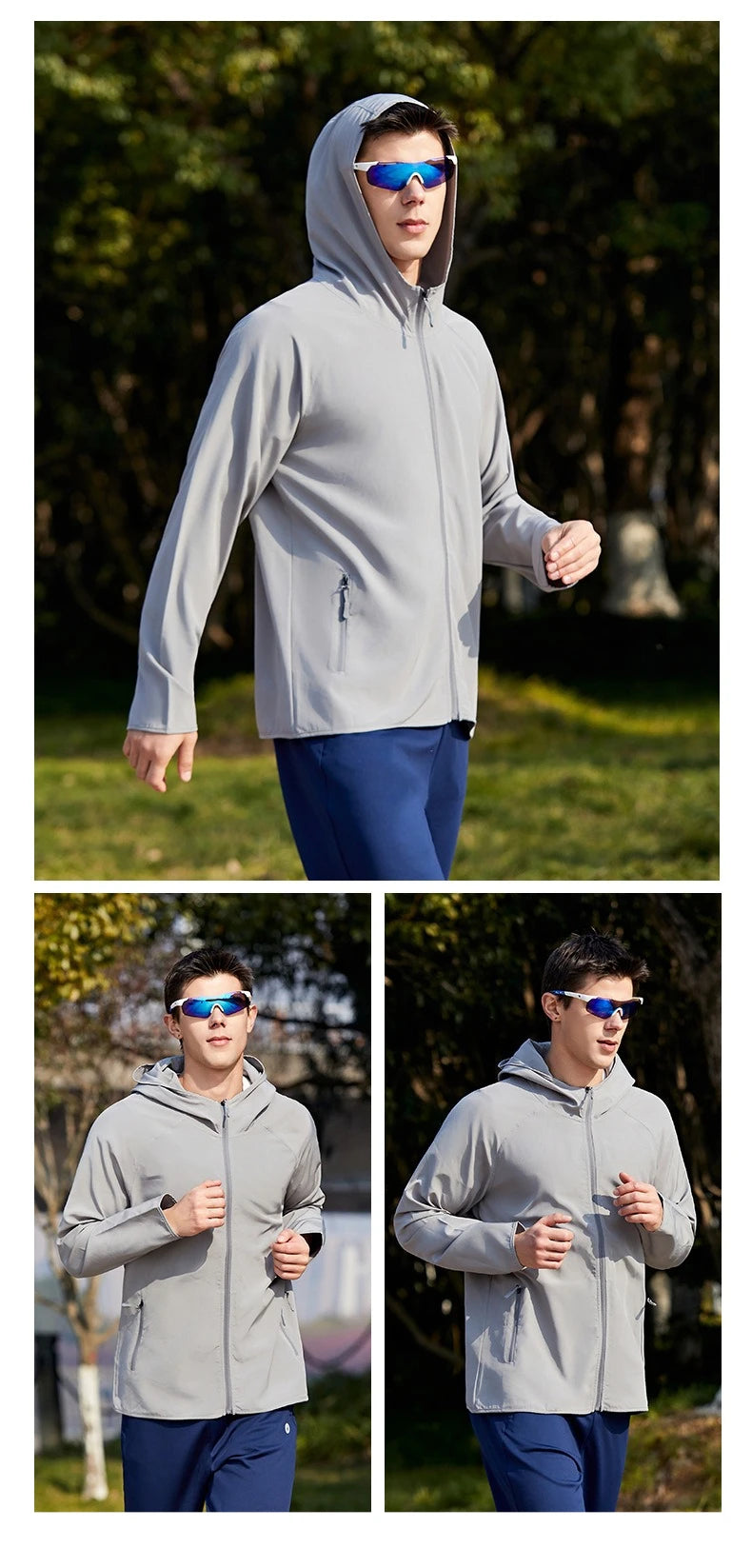 2026 Autumn Long-Sleeve Hoodie Quick-Dry Outdoor Windproof Jacket Four-Way Stretch Running Coat