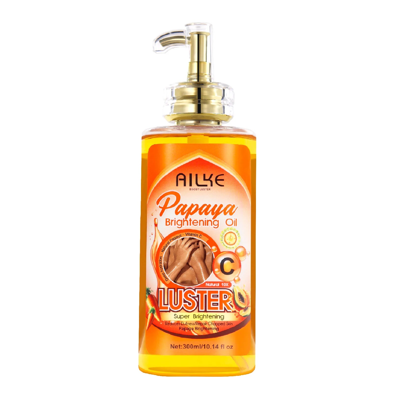 AILKE Lightening Body Massage Oil, Moisturizing, Anti Wrinkles, Dry Lines, Dark Spots Removal for All Skin Types, 300ml