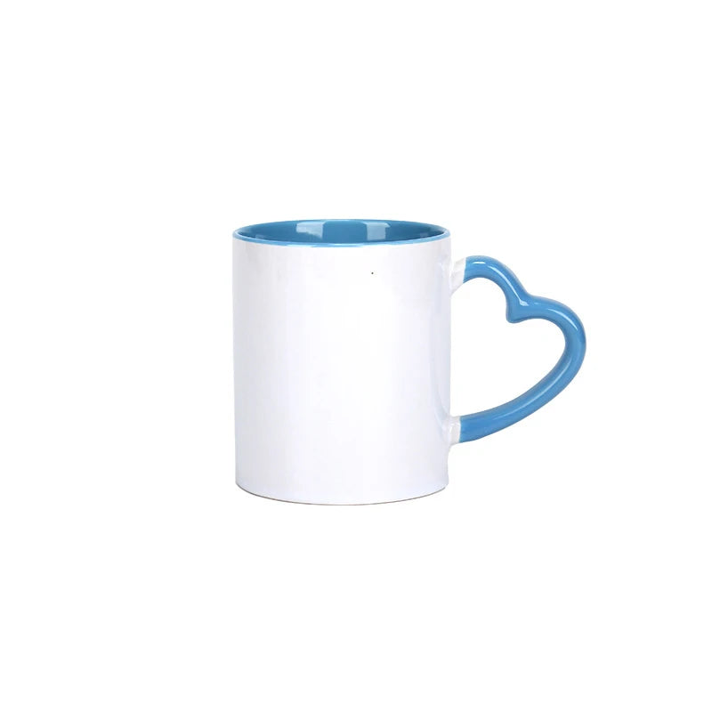 Customize white Ceramic coffee cup Creative customize logo Mug white Pnik handle Ceramic cups Print Pictures logo text mugs