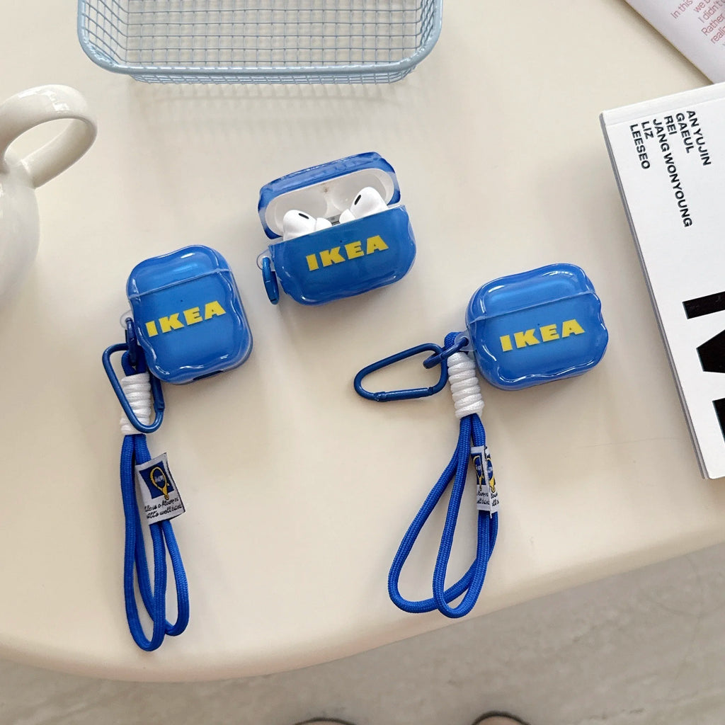 Fun Blue-Backed Alphabet Earbud Cases for AirPods Pro 3, Pro 2, AirPods 4, 3, 2, 1 Shock-Resistant Protective Cases with Lanyard