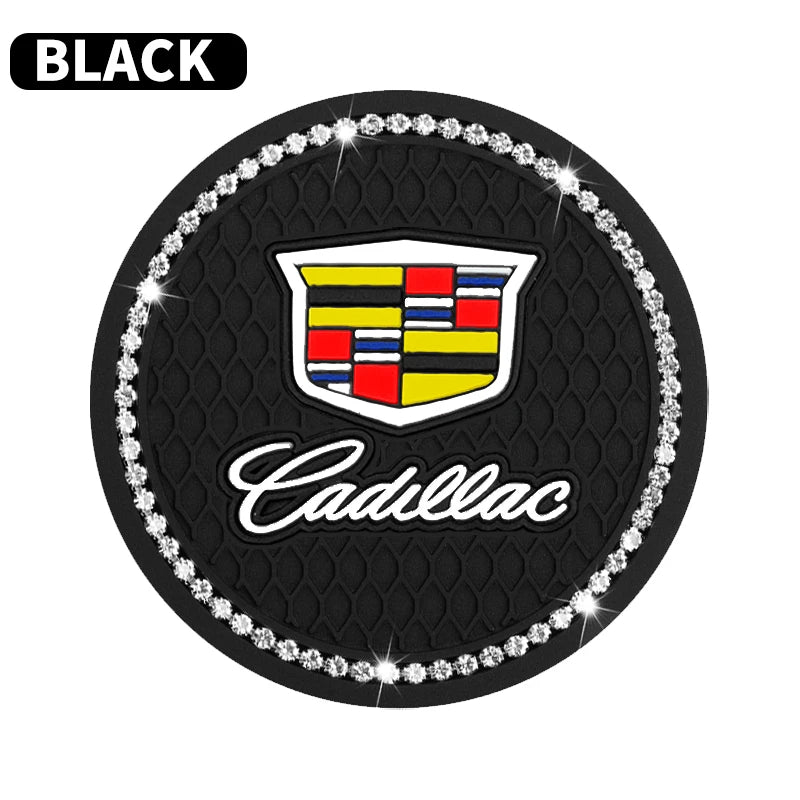 Car Non-slip Water Cup Pad Diamond Rhinestone Bling Decoration For Cadillac Escalade GT4 XT4 ATS XT5 CTS XTS RS Accessories