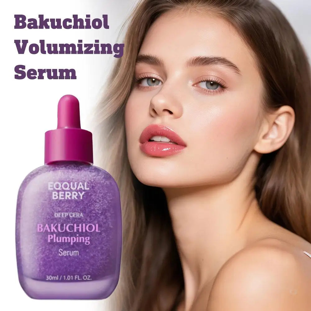 EQQUALBERRY Deep Care - Bakuchiol Plumping Serum 5000 PPM Retinol Alternative, VITAMIN Illuminating Serum Brightening, Skin Care