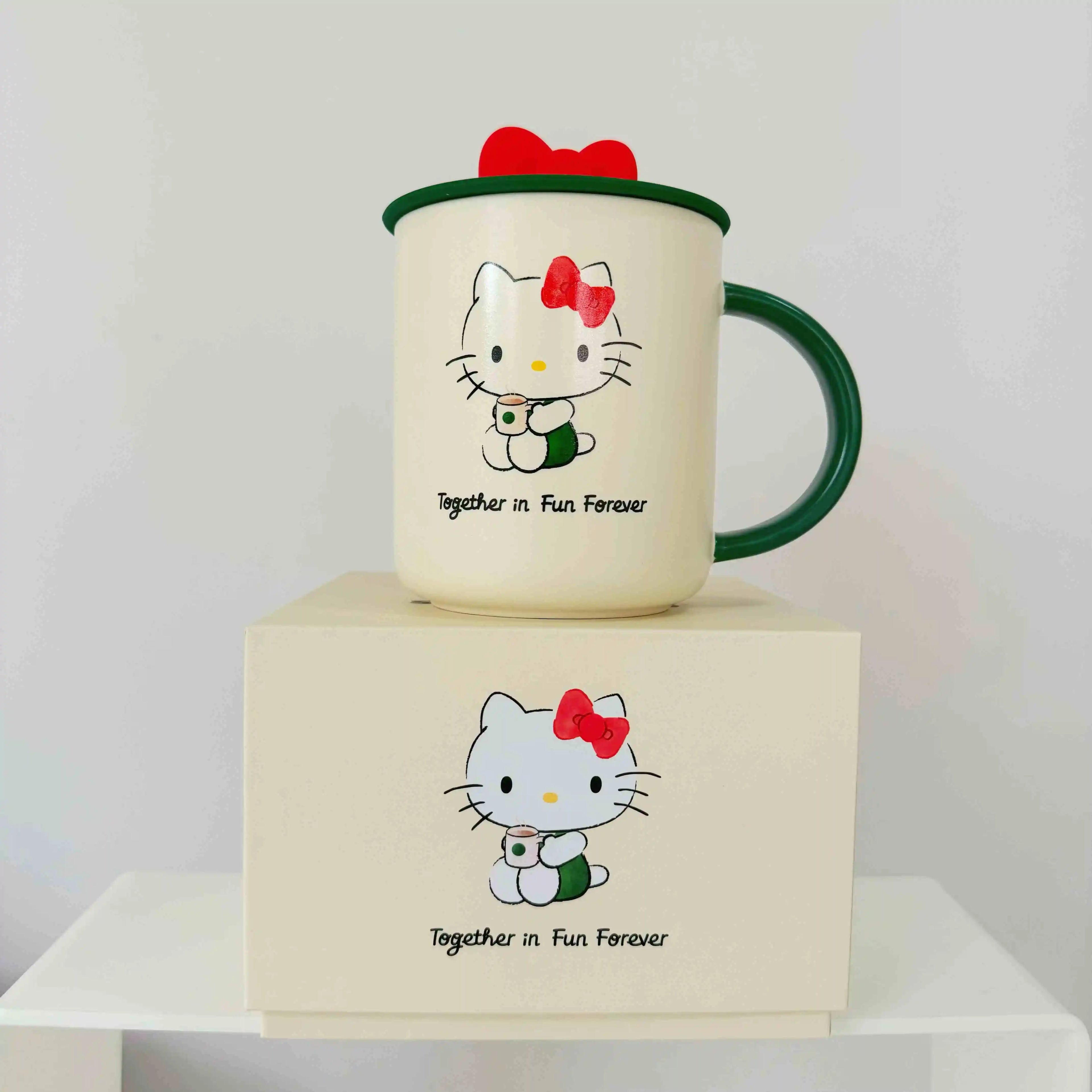 New Hot Limited Edition Sanrio Hello Kitty Co-Branded Cute Mug Straw Cups Stainless Steel Cup Collectibles Cups Halloween Gifts
