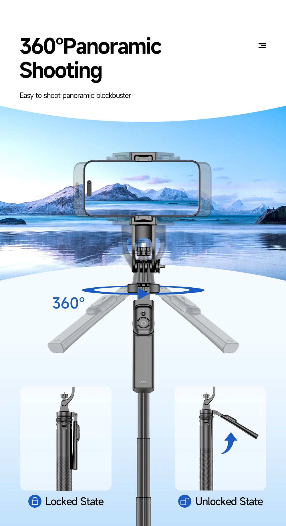 Tripod for Smartphone Light Camera,Tripods Stand with Wireless Bluetooth,Selfie Stick brackets with Phone Holder for Vlog/Video
