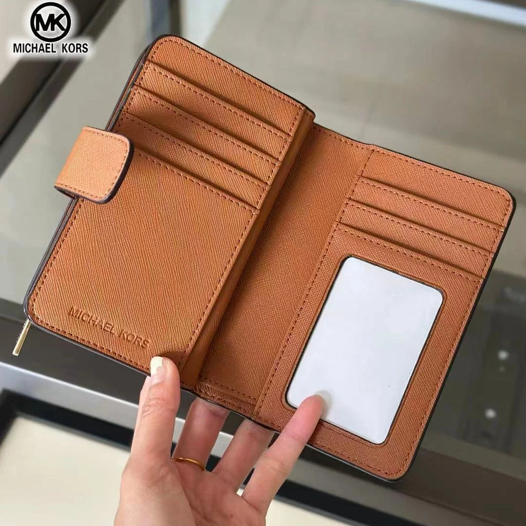 2026 New Michael Kors Women's Fashion Luxury Men's and Women's MK Leisure High end Wallet Card Bag Folding Versatile Zero Wallet