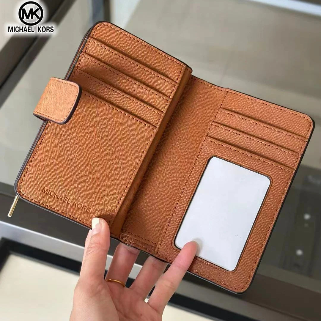 2026 New Michael Kors Women's Fashion Luxury Men's and Women's MK Leisure High end Wallet Card Bag Folding Versatile Zero Wallet